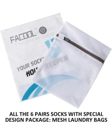 Facool Diabetic Socks - Men Women Dress Crew Cotton 6 Pairs X-Large Black - Buy Online on GoSupps.com