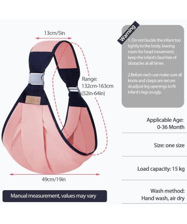 HINATAA Breathable Baby Sling | Adjustable Baby Carrier Wrap | Quick Dry & Thick Shoulder Straps | 0-36 Months (Pink A) - Buy Online on GoSupps.com