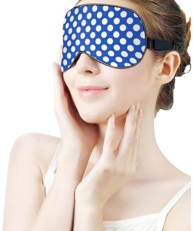Buy Women's Adjustable Blue Sleep Mask with White Polka Dots | Comfortable Eye Shades for Better Sleep - International Shipping - Buy Online on GoSupps.com