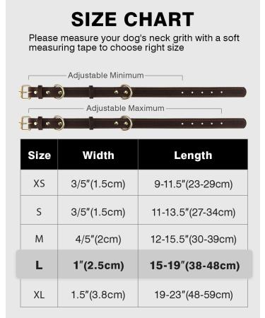 Joytale Leather Dog Collar with QR ID - Soft Durable & Adjustable for Large Dogs (38-48cm) - Brown - Buy Online on GoSupps.com