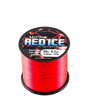 ULTIMA Black Ice Extra Strong Low Visibility Fishing Line-115gr Spool 0.40mm - 20.0lb/9.1kg Red