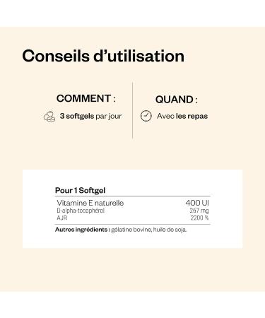 Vitamine E Naturelle - (D-Alpha Tocoph rol) - Bonne Sant de la Peau et des Cheveux - Aide Prot ger les Cellules Contre le Stress Oxydatif - 100 Softgels - Sans Gluten - SuperSmart - Buy Online on GoSupps.com