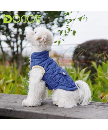 Docio XL Dog Winter Coat Cotton Padded Jacket with Crawl Bag for Small Dogs Dark Blue Vest (1 Pack) - Buy Online on GoSupps.com