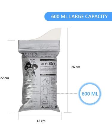 Coolrunner Disposable Urine Bags 20 Pack - Portable Camping Pee Bags for Travel, Traffic Jam, and Emergencies - Gray - Buy Online on GoSupps.com