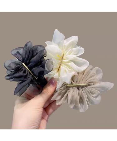 scicent Hair Clips for Women Temperament Flower Shape Hairpin French Barrette Hair Clip Daily Curling Hair Accessories for Women Girls Khaki - Buy Online on GoSupps.com