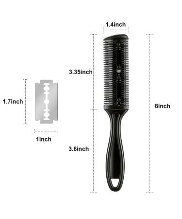 3 Pieces Razor Comb & 10 Pieces Thinning Scissors Set - Double Edge Hair Cutting Tool (Black) - International Shipping Available - Buy Online on GoSupps.com