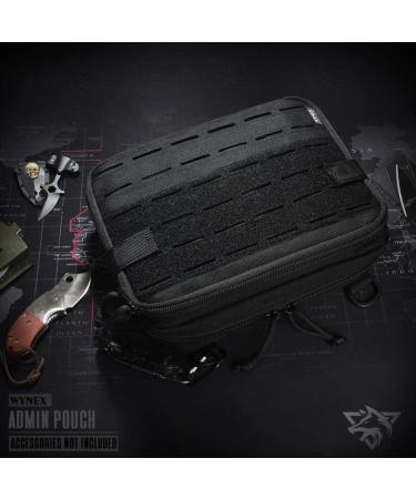 WYNEX Tactical Molle Admin Pouch of Laser Cut Design Utility Pouches Molle Attachment Military Medical EMT Organizer with Map Pocket EDC EMT Pack IFAK Tool Holder Universal U.S.A Patch Included Black - Buy Online on GoSupps.com