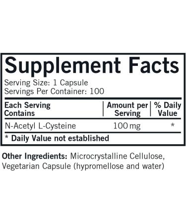 Kirkman N-Acetyl Cysteine 100 mg - Hypoallergenic NAC Capsules | Gluten & Casein Free Antioxidant | Immune Support | 100 Vegetarian Capsules - Buy Online on GoSupps.com