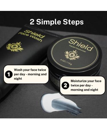 Shield Men's Acne System | Complete Face Wash Moisturizer & Pimple Patches - 4 Month Skin Care Set - Buy Online on GoSupps.com