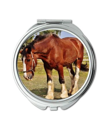 Mirror Compact Mirror animal equine farm pocket mirror portable mirror
