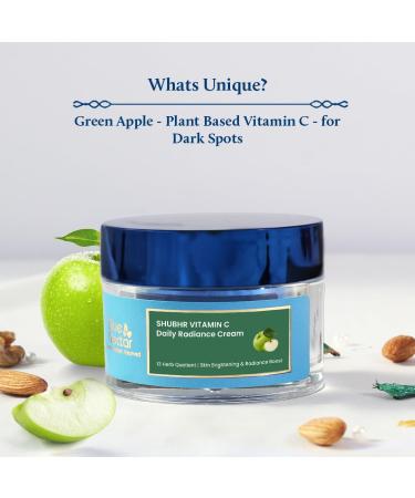 Blue Nectar Vitamin C Face Cream for Glowing Skin - Dark Circle Removal with Green Apple & Almond Oil (1.7 Oz - Buy Online on GoSupps.com