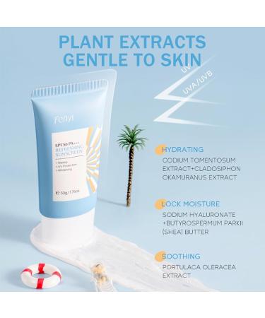Face Sunscreen SPF 50 Sunscreen SPF 50 Face Face Cream SPF 50 Natural Ingredients with Niacinamide Sunscreen Face Fights Fine Lines Wrinkles Water/Sweat Resistant Anti-Ageing Sun Protection - Buy Online on GoSupps.com