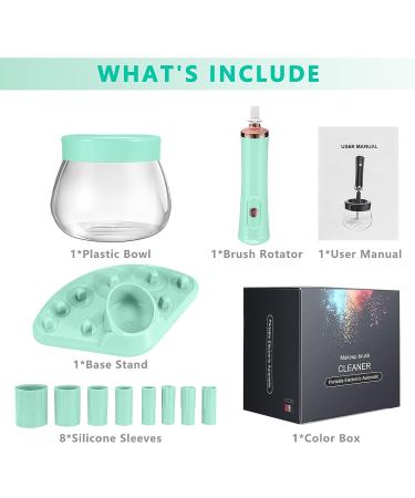 Premium 2-in-1 Makeup Brush Cleaner & Dryer Machine - Electric Super-Fast Automatic Cosmetic Spinner Cleaning Tools - Ideal Gift for Women - Green - Buy Online on GoSupps.com
