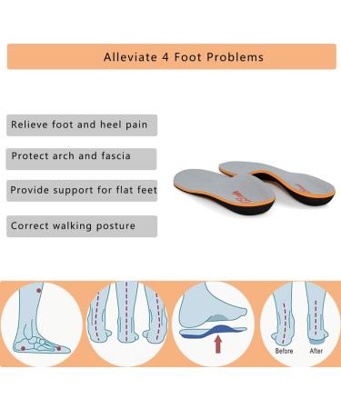 PCSSole Orthopedic Insoles for Flat Feet & Heel Spur - Plantar Fasciitis Relief for Work & Sports Shoes - Gray EU48-49 (31cm) - Buy Online on GoSupps.com