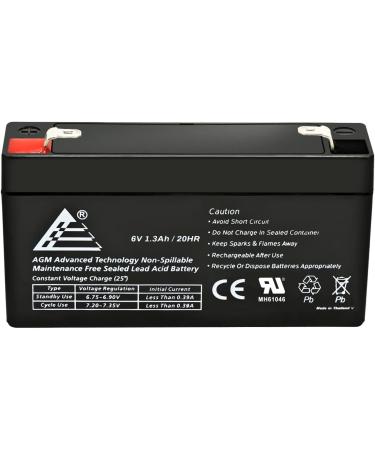 6V 1.2AH Valve Regulated Sealed Lead Acid Battery - ECI Power F1 Terminal | International Shipping Available - Buy Online on GoSupps.com