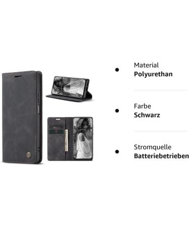 Premium Leather Flip Case for OPPO A16 - SLWYF Wallet Protection Silicone Bumper Magnetic Closure - Black - Buy Online on GoSupps.com