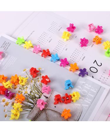 100 Pcs Mini Flower Hair Clips for Girls & Women | Cute & Colorful Claw Clips for Thick Hair | 90s Style Accessories - Buy Online on GoSupps.com