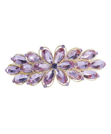 minkissy Rhinestone Spring Hair Accessories Wedding Rhinestone Hair Clip Bridal Flower Barrette Bridal Floral Flower Decorations Hairpins for Girls Bridesmaid Alloy Hair up