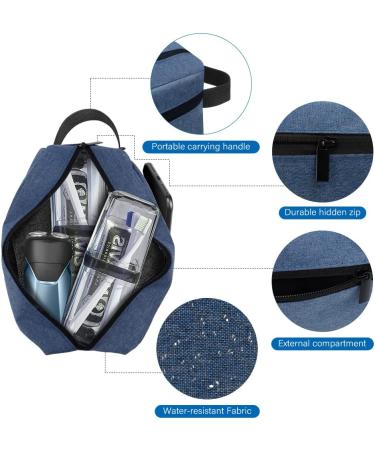 Men's Portable Waterproof Toiletry Bag - Blue | Travel Shaving & Cosmetic Bag with Handle - Gym & Shower Accessories - Buy Online on GoSupps.com