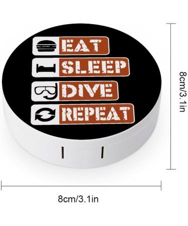 Eat Sleep Dive Repeat Contact Lens Kit - Portable Storage Box with Mirror | Cute Lens Holder for Travel - Buy Online on GoSupps.com