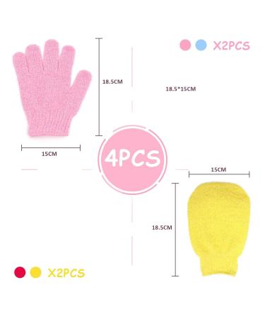 Pairs Exfoliating Shower Gloves | Body Scrub for Adults & Kids | 4 Colors - International Shipping Available - Buy Online on GoSupps.com