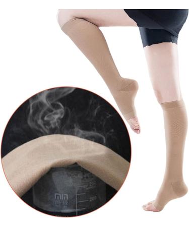 Zmerch Knee Compression Stockings - Unisex Class 3 Open Toe Socks for Varicose Veins (4XL Black) - Graded Pressure Support - Buy Online on GoSupps.com