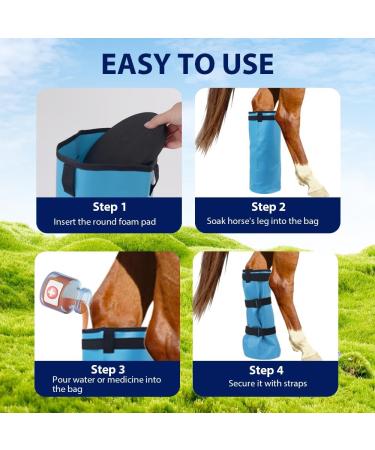 COMFPET Hoof Soaking Boot for Horse Hoof Care - White Line Disease, Thrush, Abscess Treatment - Blue, 1 Piece - Buy Online on GoSupps.com