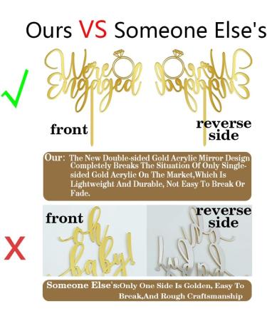 AROKIPPRY We're Engaged Cake Topper for Engagement Party Decorations Engaged Ring Sign We're Engaged Cake Toppers Bridal Shower - Wedding Engagement Theme Party Decorations Gold flash (acrylic) - Buy Online on GoSupps.com