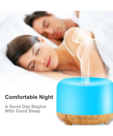 Buy Hantoc 450ml Aroma Diffuser - Ultrasonic Humidifier with Timer 7-Color LED Light for Bedrooms Office Yoga & Spa - Waterless & Automatic Wood Grain Design - Buy Online on GoSupps.com