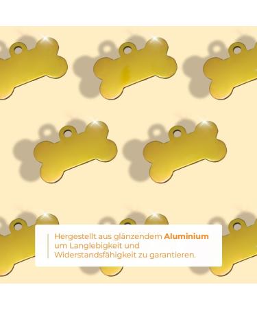 Ibera Gifts - Personalized Bone Shape Pendants for Large Dogs & Cats | Custom Engraved Dog Collars & Neck Bands (Gold & Paws) - Buy Online on GoSupps.com