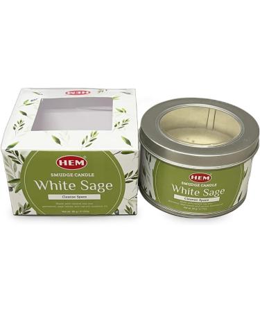 HEM Scented Smudge Candles - Natural Soy with Crystals 3.2 Oz Long Lasting Clean Burn (White Sage) for Home Cleansing & International Shipping - Buy Online on GoSupps.com