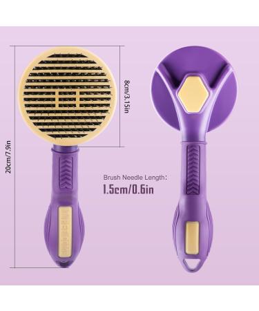 CUESVAP Dog Brush Self Cleanintg Slicker Cat Brushes for Grooming Dog Grooming Brush for Short or Long Haired Pets with Non-slip Handle Purple grooming - Buy Online on GoSupps.com