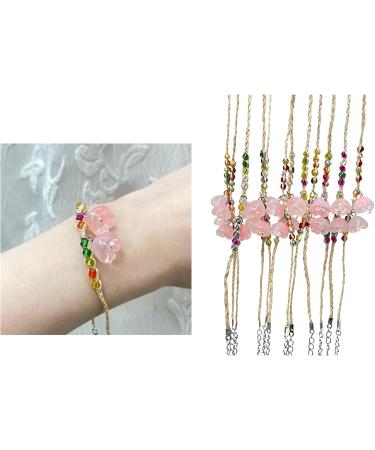 Oralgo Stylish Chinese Flower Bracelet for Women | Handmade Woven Wrist Chain | Unique Blue Lucky Cord - Buy Online on GoSupps.com