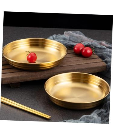 Zerodeko 3 Pcs Pickle Dish Flatware Korean Food Spices Snack Trays Plates Sauce Dish Soy Sauce Bowl Side Dish 13.5X13.5X2.5CMx3pcs Goldenx3pcs - Buy Online on GoSupps.com