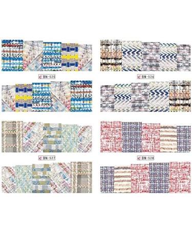 12Pcs/Set Beauty Sweater Cloth Pattern Sticker Water Transfer Nail Art Stickers Nails Decals Colorful Labels - Buy Online on GoSupps.com