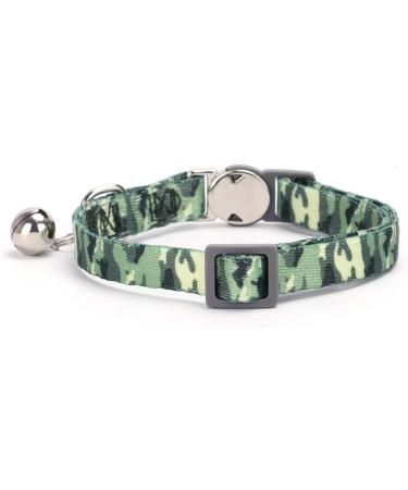 Moonpet Personalized Cat Neck Band - Green Camouflage with Safety Closure & Bell | Custom Name & Phone Number | Ideal for International Shipping - Buy Online on GoSupps.com