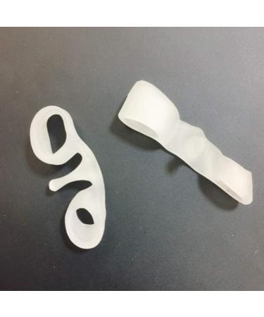 Soft Silicone Hallux Valgus Orthosis | Toe Overlap Correction Pads for Foot Pain Relief - Unisex White - Buy Online on GoSupps.com