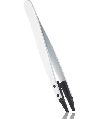 Rubis Eyebrow Tweezers Classic Techno - Tweezers for Eyebrow Plucking with Plastic Tip - Slanted (White) - Buy Online on GoSupps.com