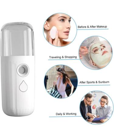 Mini Facial Mister Nano Spray Nano Mist Sprayer Facial Mister Handheld Face Mist Sprayer Moisturizing Steamer USB Recharging Skin Hydration Tool 30ml Blackish Green Dark Green - Buy Online on GoSupps.com