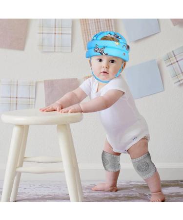 Baby Head Protector & Knee Pads Set for Crawling & Walking - Blue Zoo Design (6-36 Months) - Buy Online on GoSupps.com