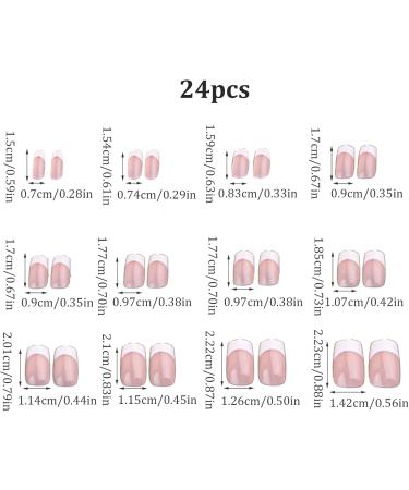 French Tip Nail Tips French Nails 10 Sheets Nude Color Short Press on Nails with White Edge 12 Size Full Cover Stick on Nails False Nails for Women Girls Nail Art Style2 - Buy Online on GoSupps.com