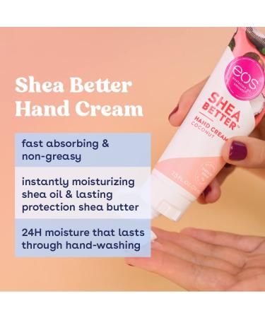Buy EOS Shea Better Hand Cream Coconut - 2.5 fl oz (74 ml) | Hydrating & Nourishing - Buy Online on GoSupps.com