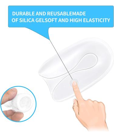 2-Pack U-Shaped Silicone Gel Heel Cups for Plantar Fasciitis & Heel Spurs - Pain Relief Foot Care - Buy Online on GoSupps.com