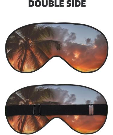 Sunset Hawaiian Palm Tree Eye Mask | Zero Eye Pressure Travel Blackout Sleeping Mask - Buy Online on GoSupps.com