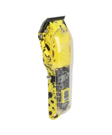 Generic Transparent Mini Barber Clipper Professional Multi-Function Electric Hair Clipper Digital for Salon (Yellow)