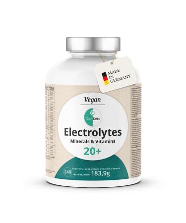 Go Keto Go-Keto Electrolyte Mix 240 vegan capsules, 24 perfectly balanced electrolytes and vitamins for a safe intake during sports, fitness or a keto diet, lactose-free, lactose-free