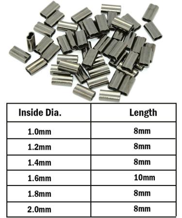 Laxygo 100pcs Double Barrel Copper Crimp Sleeves Fishing Line Connectors - 6 Sizes 1.6mmx10mm - Buy Online on GoSupps.com