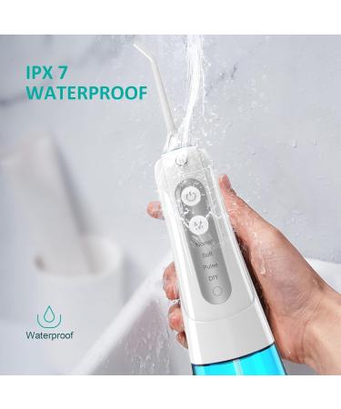 Water Flosser for Teeth Cleaning Cordless Dental Oral Irrigator 300ML Portable Water Tank and Rechargeable 4 Modes and 4 Jet Tips Waterproof Electric Teeth Cleaner for Home Travel Braces Care White - Buy Online on GoSupps.com