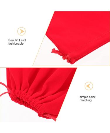 VINTORKY 3pcs Hair Dryer Storage Bag Hair Blower Pouches Large Storage Bag Drawstring Pouches Flannel Red - Buy Online on GoSupps.com