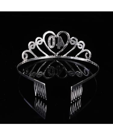 40th Birthday Tiara Rhinestone Crown with Hair Comb 40th Happy Birthday Crown Birthday Party Decorations for Women Girls Crown Silver - Buy Online on GoSupps.com
